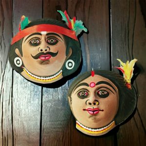 Tribal couple wall hanging home decor chou mask